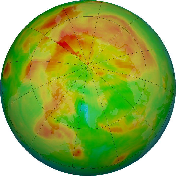 Arctic ozone map for 20 May 1985